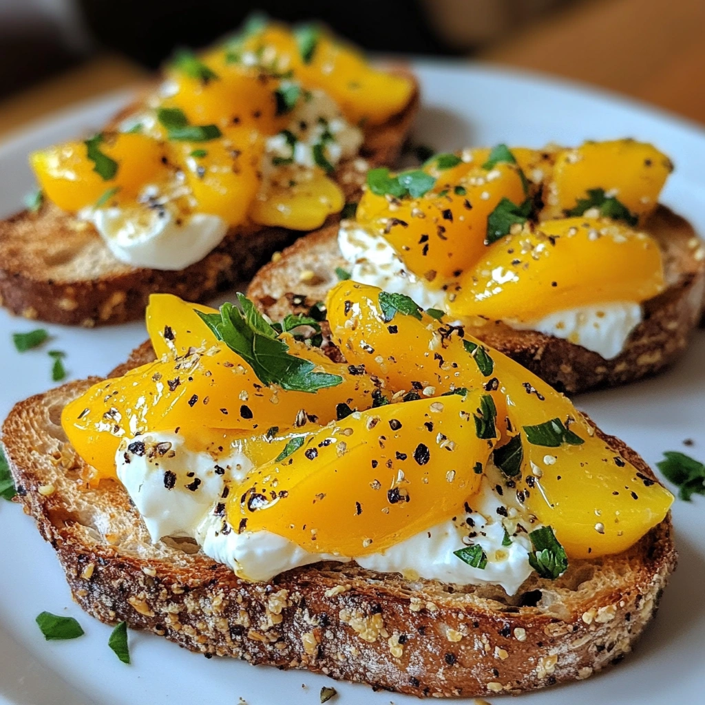 Bruschetta poivron jaune roti