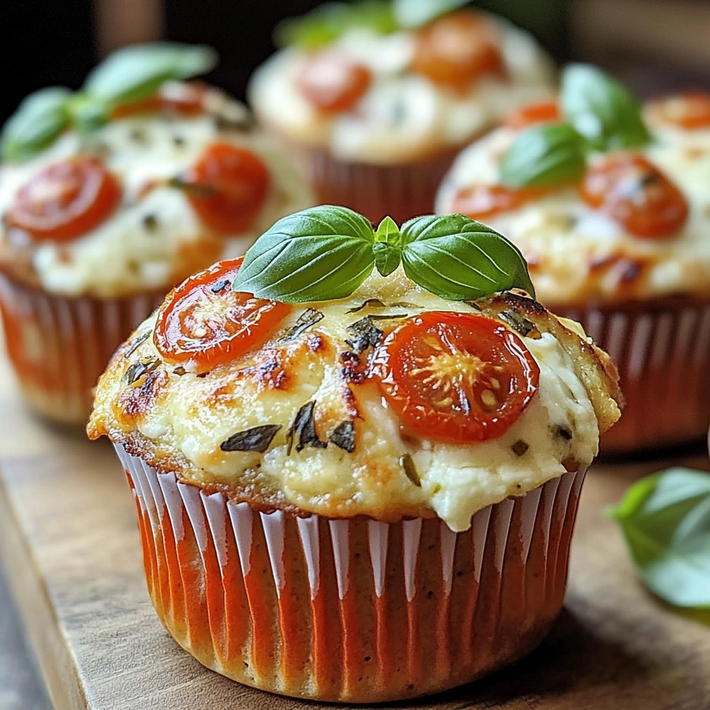 Muffins tomate mozzarella et basilic