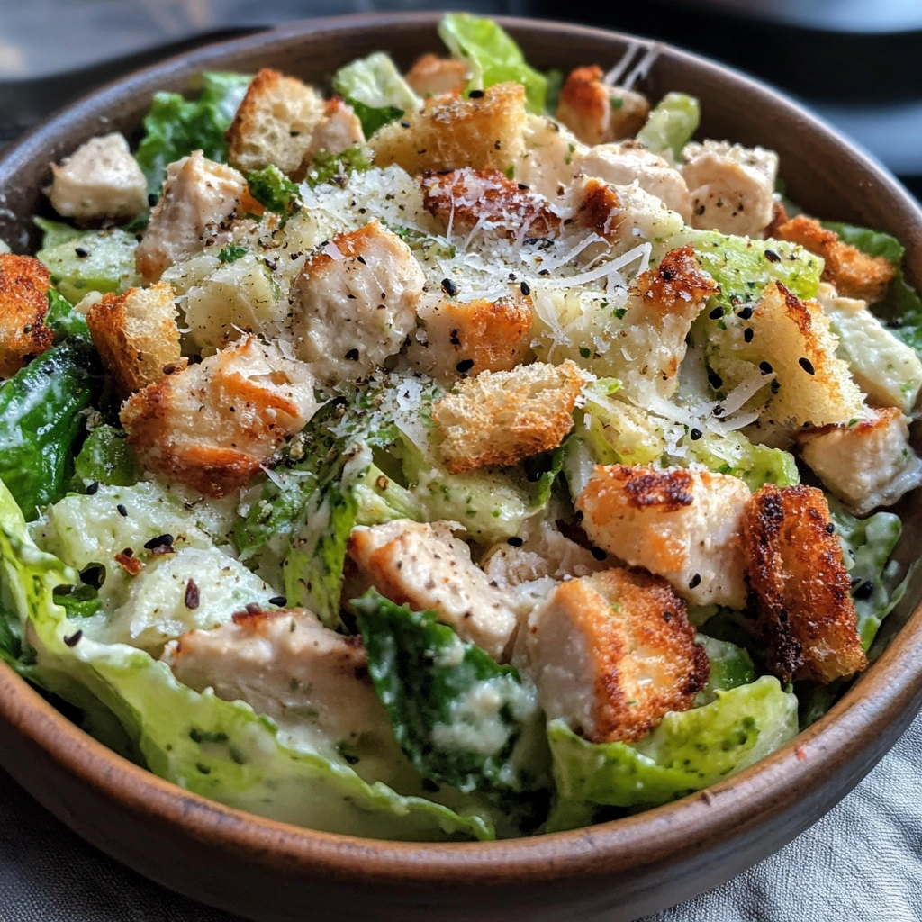 salade César au poulet croustillant et parmesan