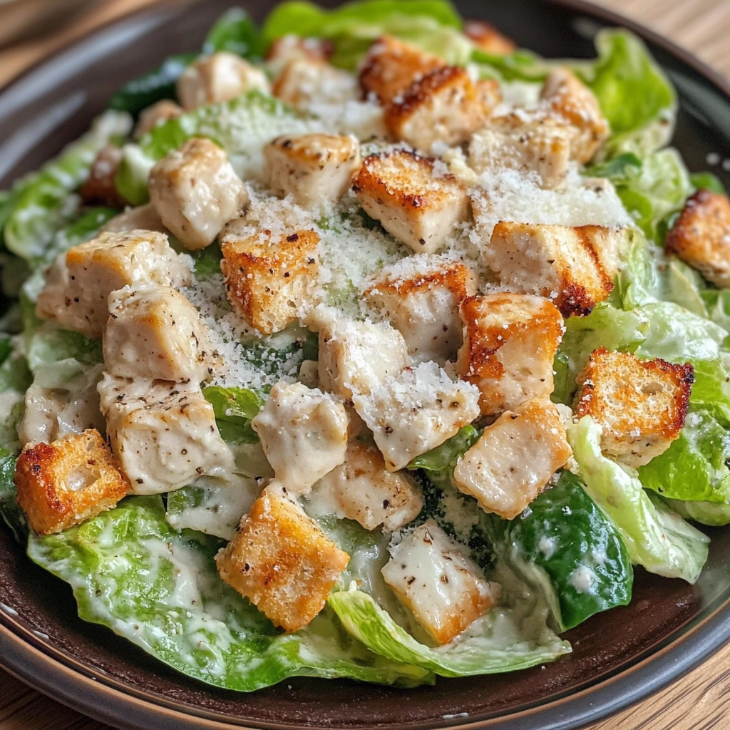 salade César au poulet croustillant et parmesan