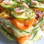 Lasagnes Froides de Concombre au Saumon & Sauce Aneth-Citron