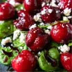 Salade Cerises, Épinards, Feta & Menthe