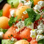 Salade Fraîcheur Melon, Feta et Menthe