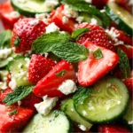 Salade Fraises, Concombre, Feta & Menthe