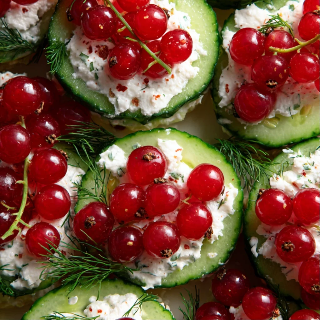 Salade Groseilles, Concombre, Fromage Blanc & Aneth