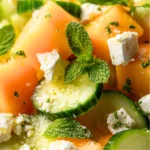 Salade Melon, Concombre, Chèvre Frais & Menthe