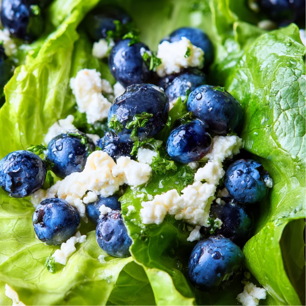Salade Myrtilles, Laitue, Feta & Persil