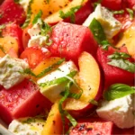 Salade Pastèque, Nectarine, Ricotta & Basilic