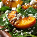 Salade Pêches Grillées, Épinards, Feta & Romarin