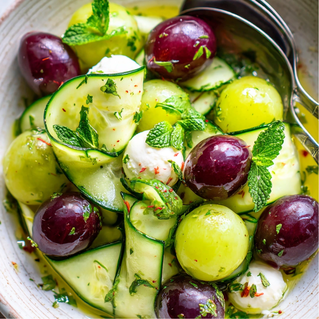 Salade Raisins, Courgettes, Ricotta & Menthe