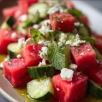 Salade pastèque, concombre et feta