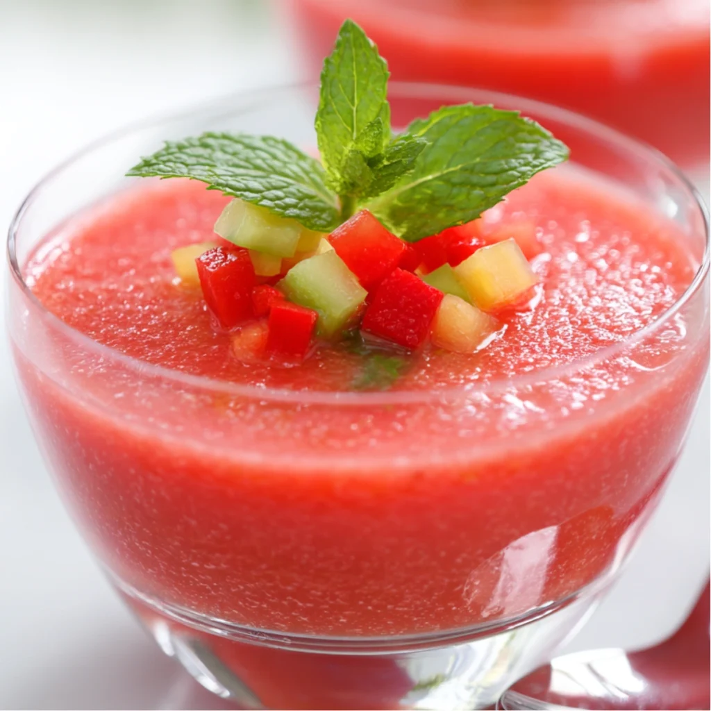 Gaspacho Pastèque, Poivron Rouge & Menthe Fraîche