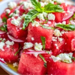 Salade de Pastèque, Radis, Feta & Basilic Citron