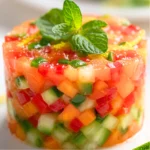Tartare de Melon, Concombre & Poivron Rouge