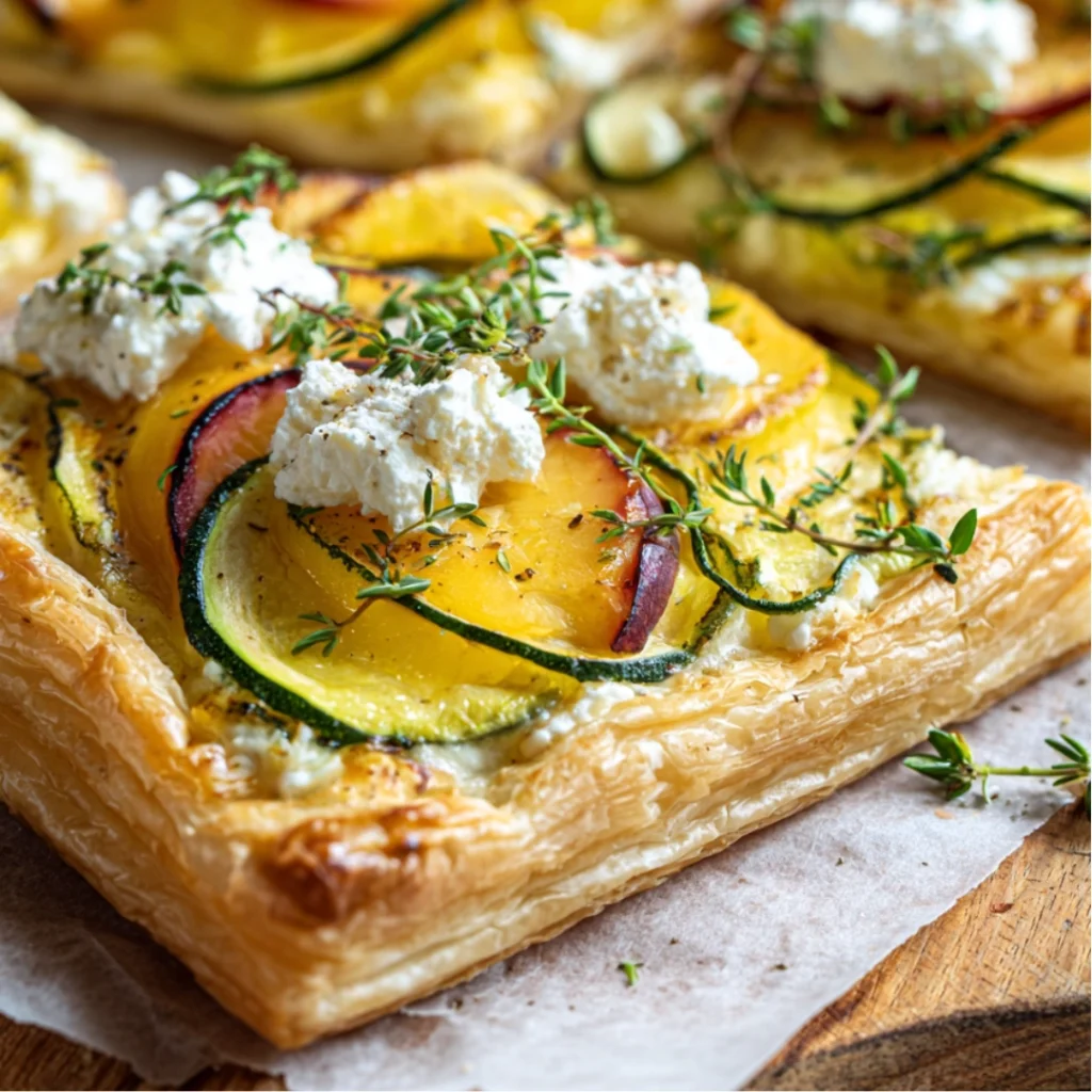 Tarte Fine aux Courgettes, Ricotta & Pêches